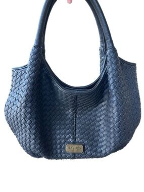 Hayden by Hayden Harnett Woven Basket Weave Hobo Bag in Dark Blue